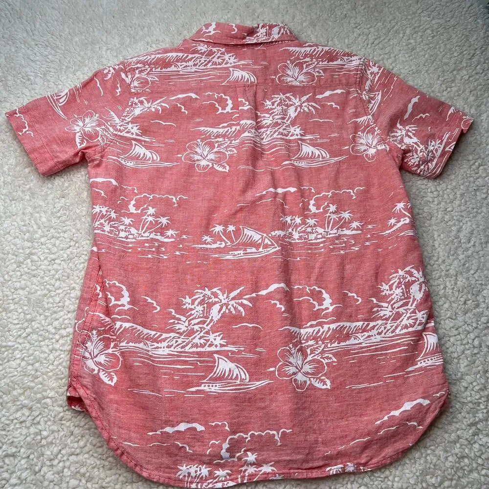 Gap Kids Sherbert Orange Linen Blend Button Up Large